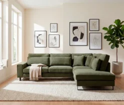 Ecksofa rechts mit Sofa 2,5-Sitzer links »Veluno«, grün