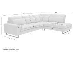 Ecksofa rechts mit Sofa 2,5-Sitzer links »Veluno«, grün