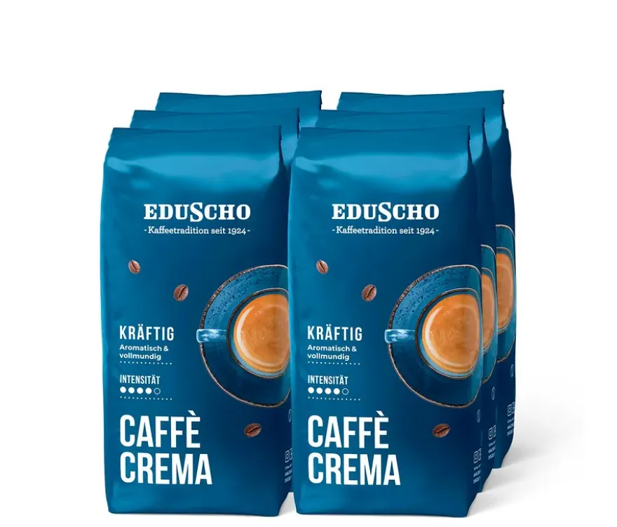 Eduscho Caffè Crema Kräftig - 6 x 1 kg Ganze Bohne