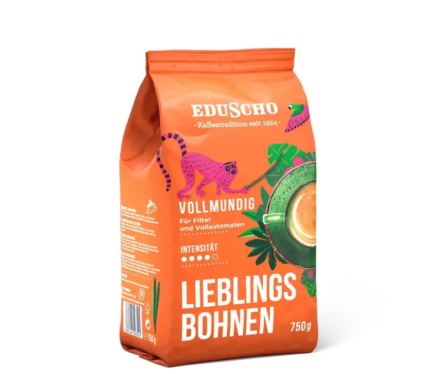 Eduscho Lieblingsbohnen Vollmundig - 8 x 750 g Ganze Bohne