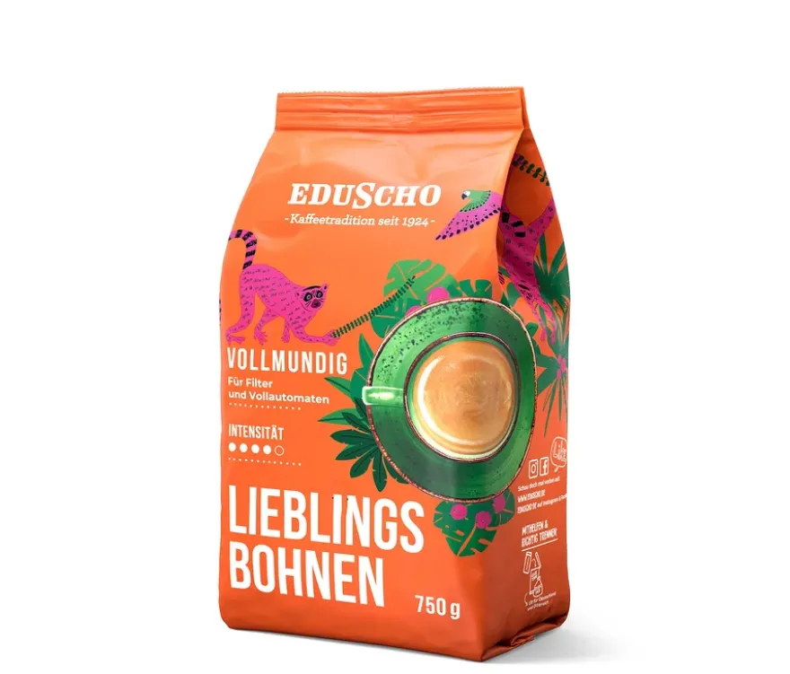 Eduscho Lieblingsbohnen Vollmundig - 8 x 750 g Ganze Bohne
