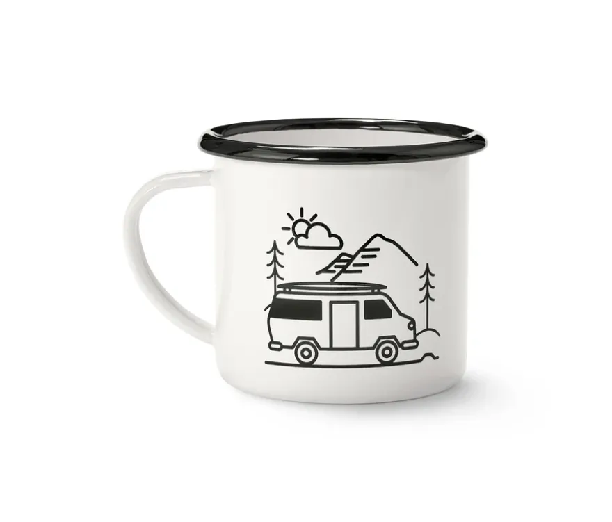 Emaille-Kaffeebecher Camping, 380 ml