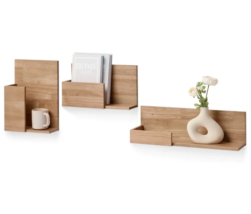 3er-Regal-Set aus Massivholz