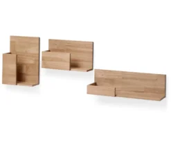 3er-Regal-Set aus Massivholz