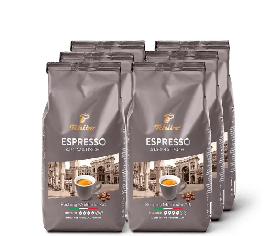 Espresso Aromatisch - 6 x 1 kg Ganze Bohne