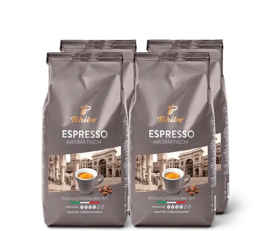 Espresso Aromatisch - 4 x 1 kg Ganze Bohne