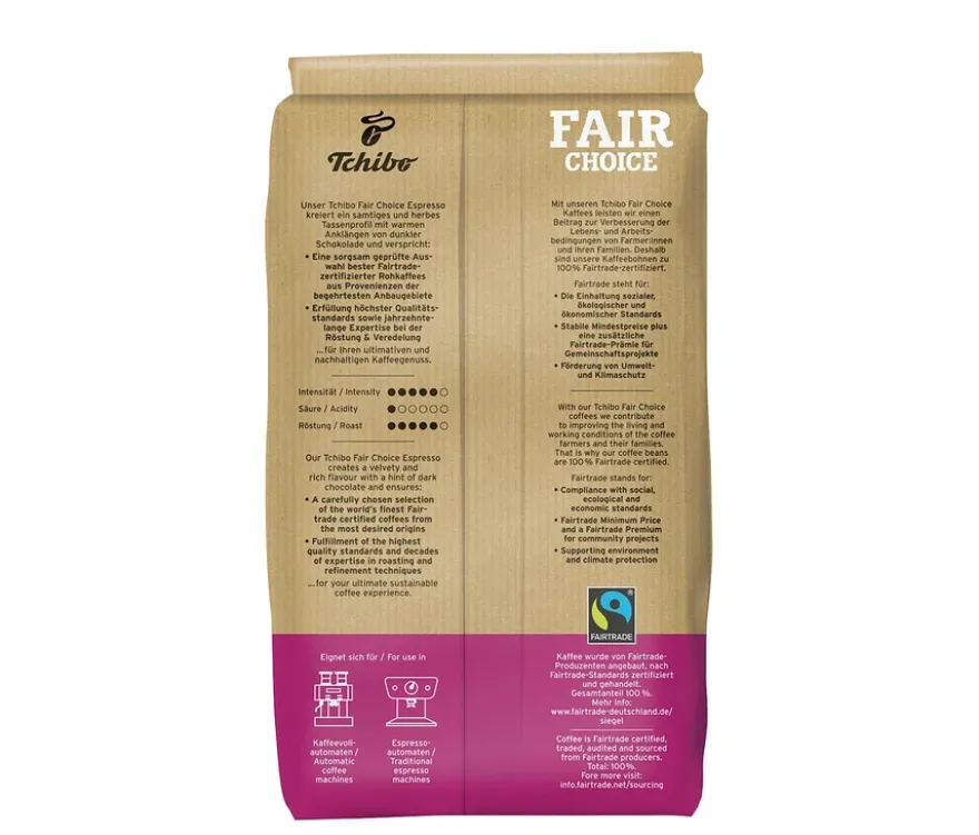 Fair Choice Espresso - 1 kg Ganze Bohne