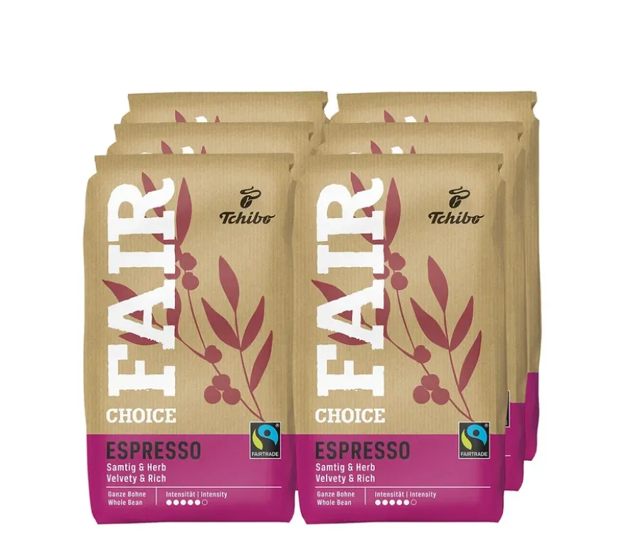 Fair Choice Espresso - 6x 1 kg Ganze Bohne