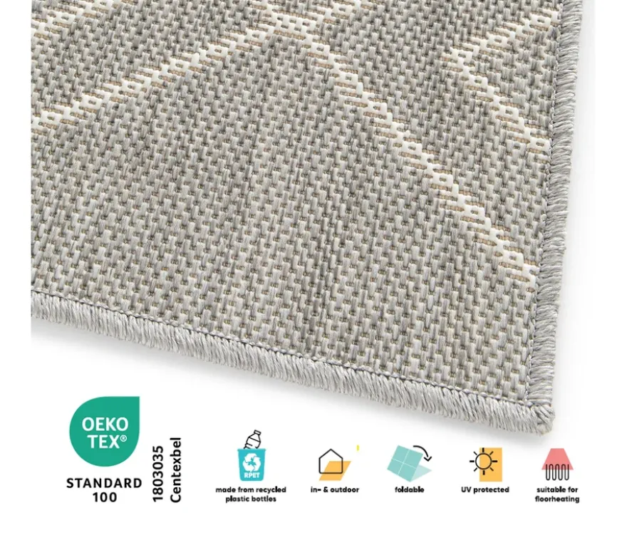 Faltbarer Outdoor-Teppich »Diamond Rhythm«, 240 x 340 cm, grau