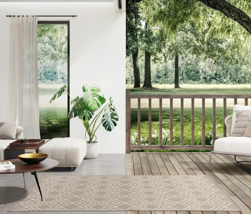 Faltbarer Outdoor-Teppich »Diamond Rhythm«, 240 x 340 cm, braun