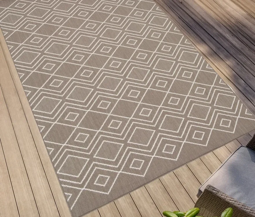 Faltbarer Outdoor-Teppich »Diamond Rhythm«, 240 x 340 cm, braun
