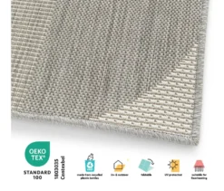 Faltbarer Outdoor-Teppich im geometrischem Design, 240 x 340