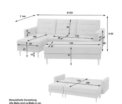Federkern-Eckschlafsofa »Just Relax« mit Stauraumbank, creme