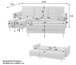 Federkern-Eckschlafsofa »Just Relax« mit Stauraumbank, hellgrau