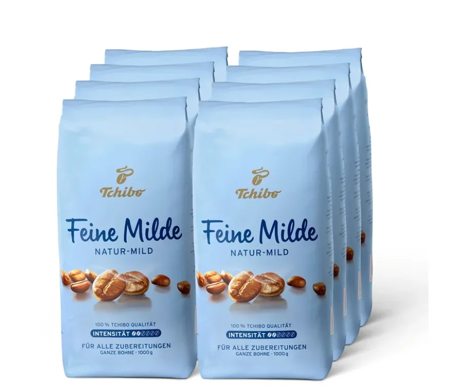 Feine Milde - 8 x 1 kg Ganze Bohne