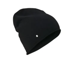 Feinstrick-Beanie, schwarz