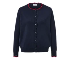 Feinstrick-Cardigan mit Wellenkante