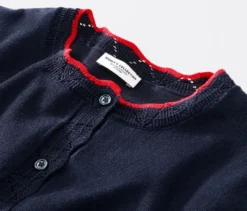 Feinstrick-Cardigan mit Wellenkante