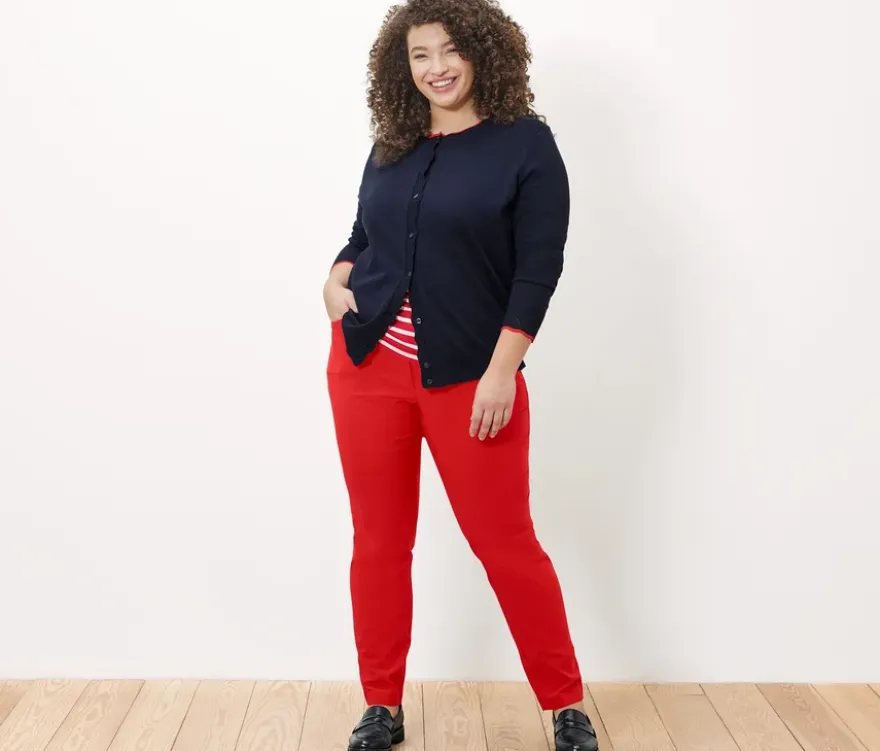 Feinstrick-Cardigan mit Wellenkante