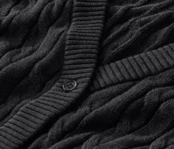 Feinstrickcardigan mit Zopfmuster