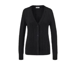 Feinstrickcardigan mit Zopfmuster
