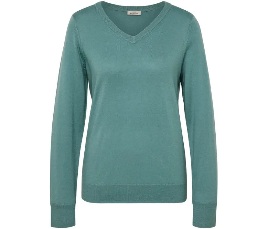 Feinstrickpullover, aqua