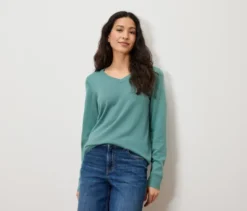 Feinstrickpullover, aqua
