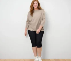 Feinstrickpullover, beige meliert