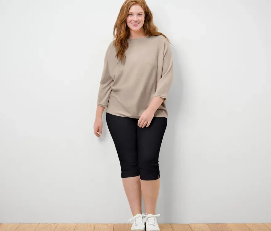 Feinstrickpullover, beige meliert