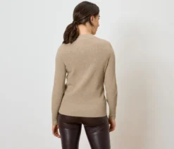 Feinstrickpullover, beige meliert