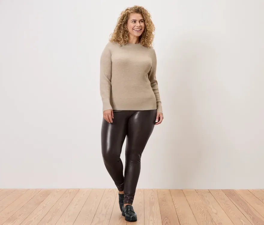 Feinstrickpullover, beige meliert