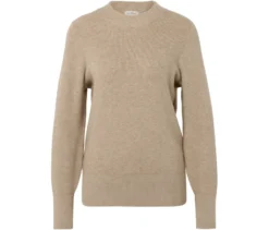 Feinstrickpullover, beige meliert