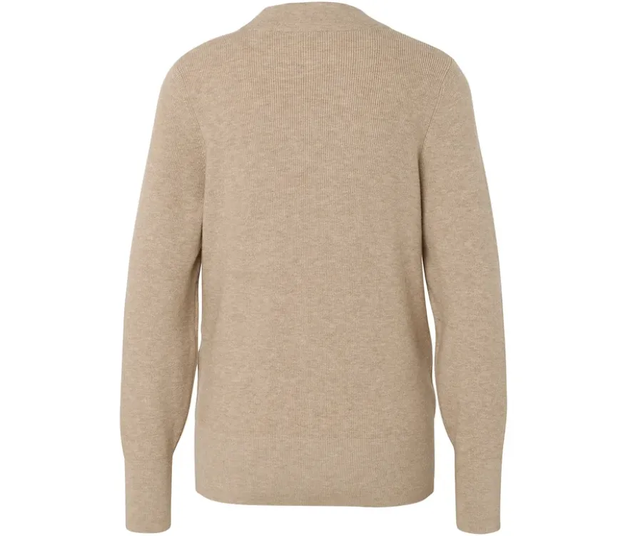 Feinstrickpullover, beige meliert