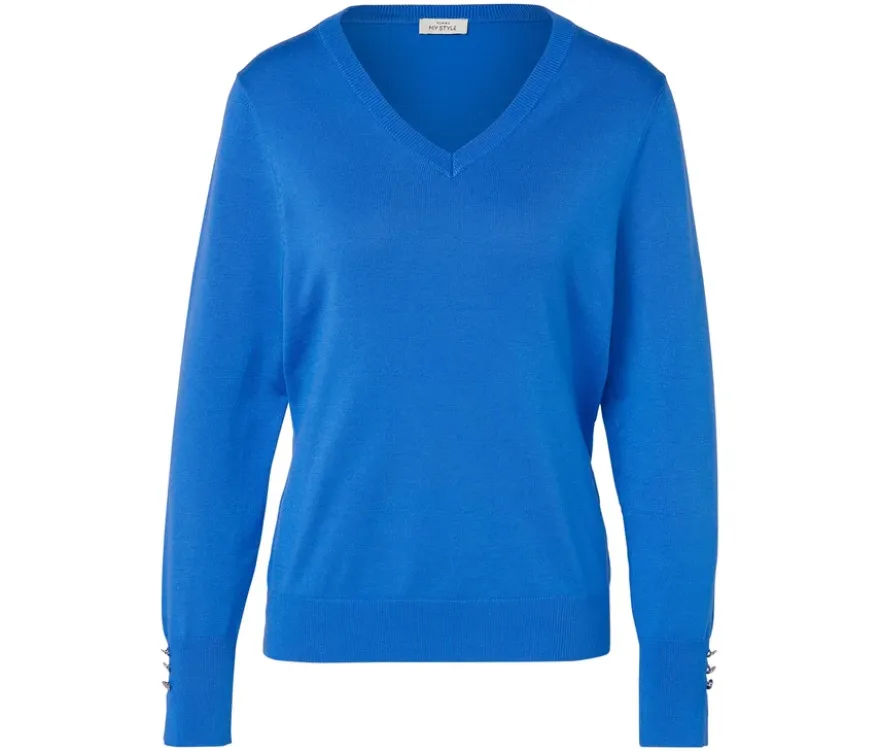 Feinstrickpullover, blau