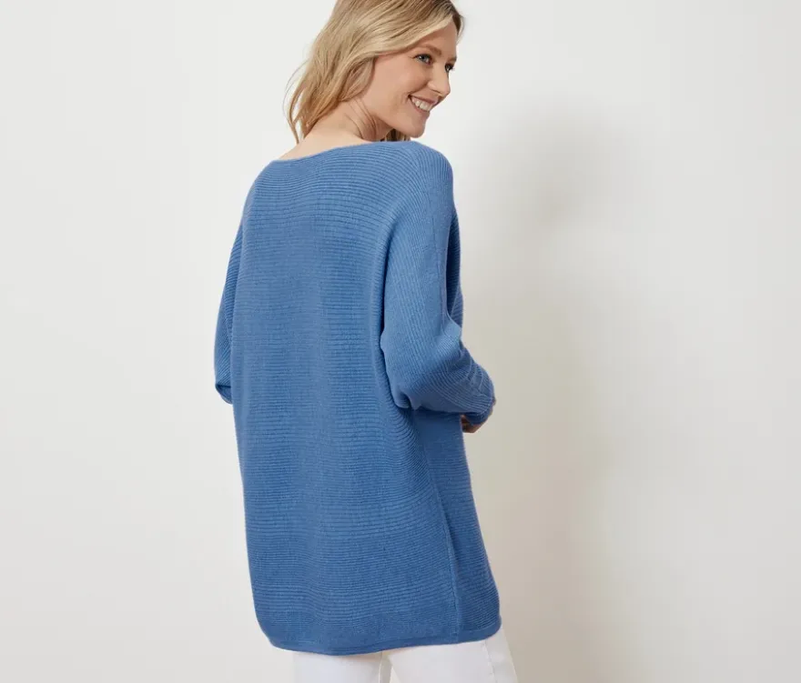 Feinstrickpullover, blau