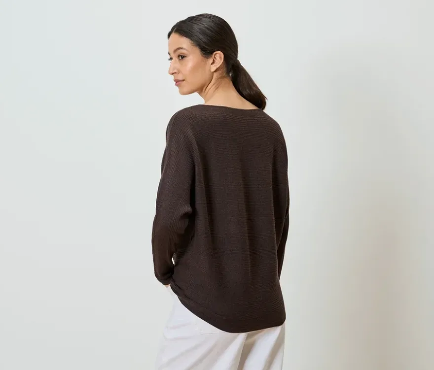 Feinstrickpullover, braun