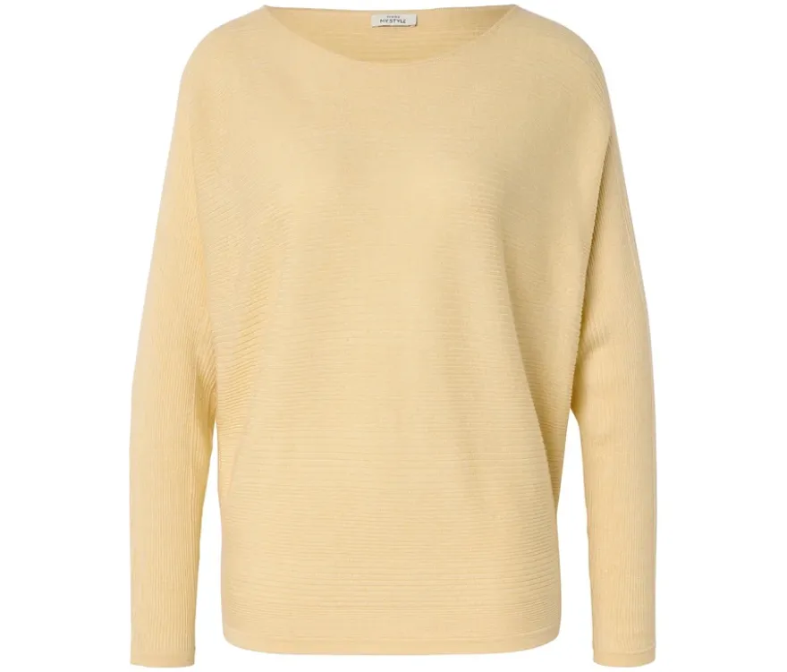 Feinstrickpullover, buttergelb
