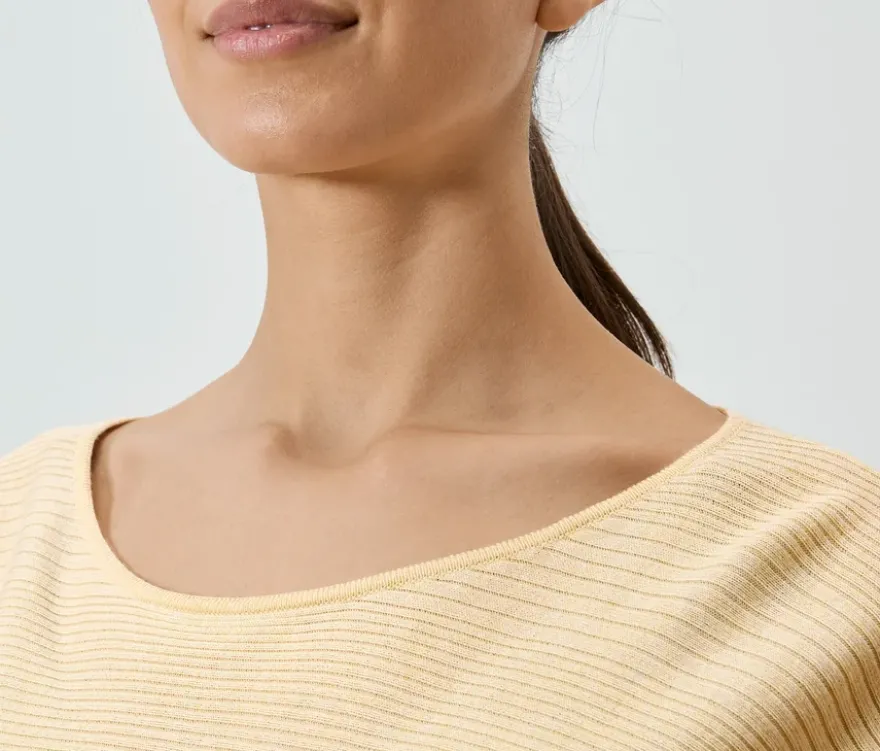 Feinstrickpullover, buttergelb