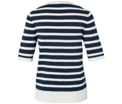 Feinstrickpullover, dunkelblau-weiß gestreift