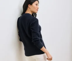 Feinstrickpullover, dunkelblau