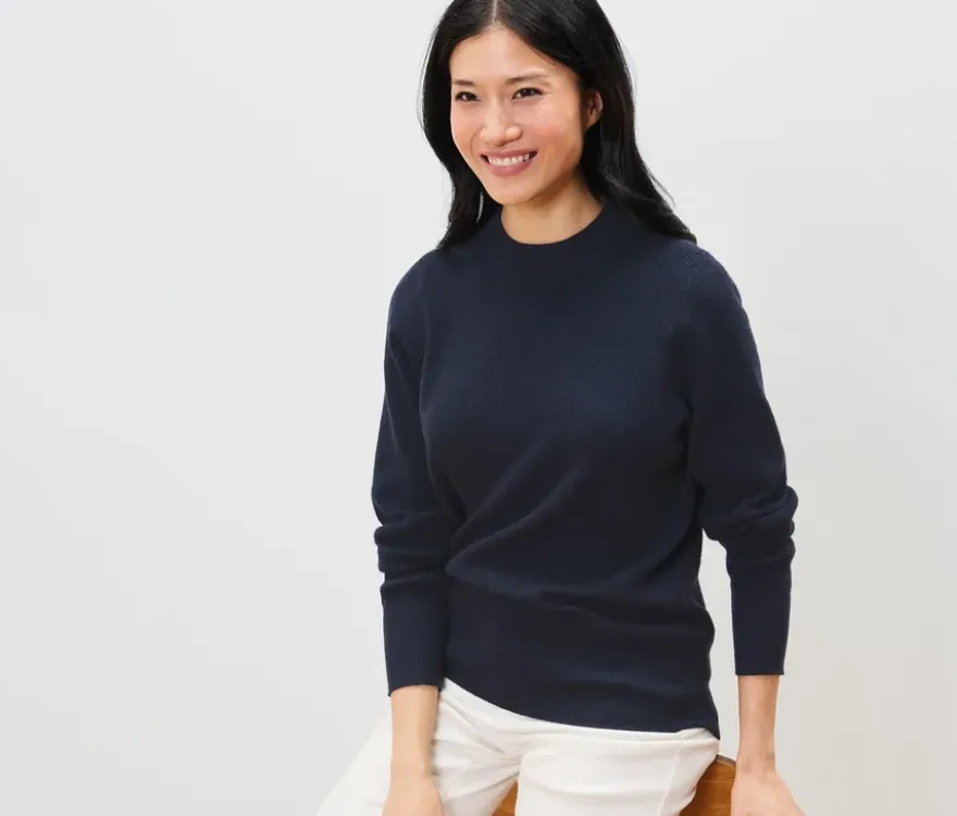 Feinstrickpullover, dunkelblau
