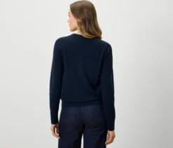 Feinstrickpullover, dunkelblau
