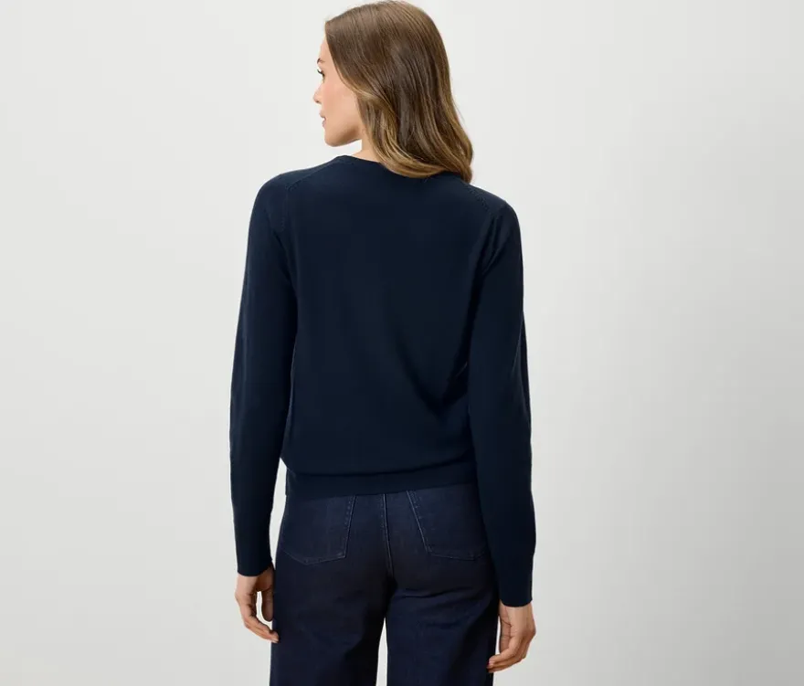 Feinstrickpullover, dunkelblau