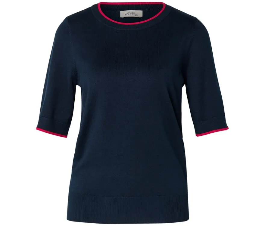 Feinstrickpullover, dunkelblau