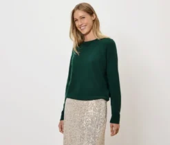 Feinstrickpullover, dunkelgrün