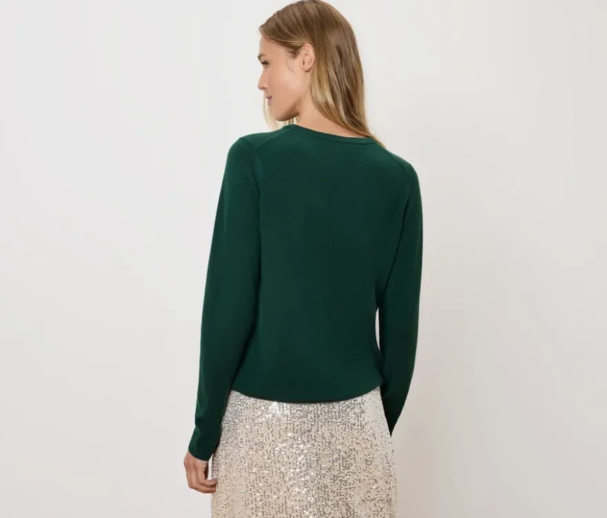 Feinstrickpullover, dunkelgrün