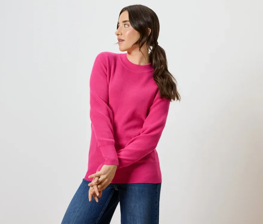 Feinstrickpullover, fuchsia