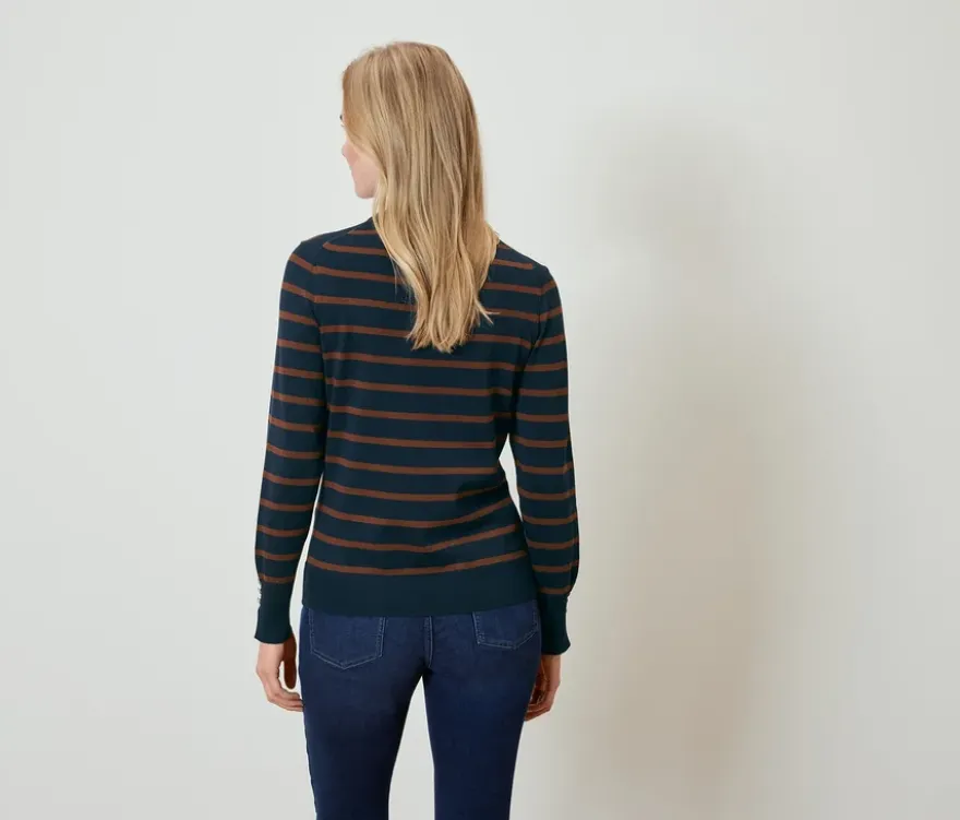 Feinstrickpullover, gestreift