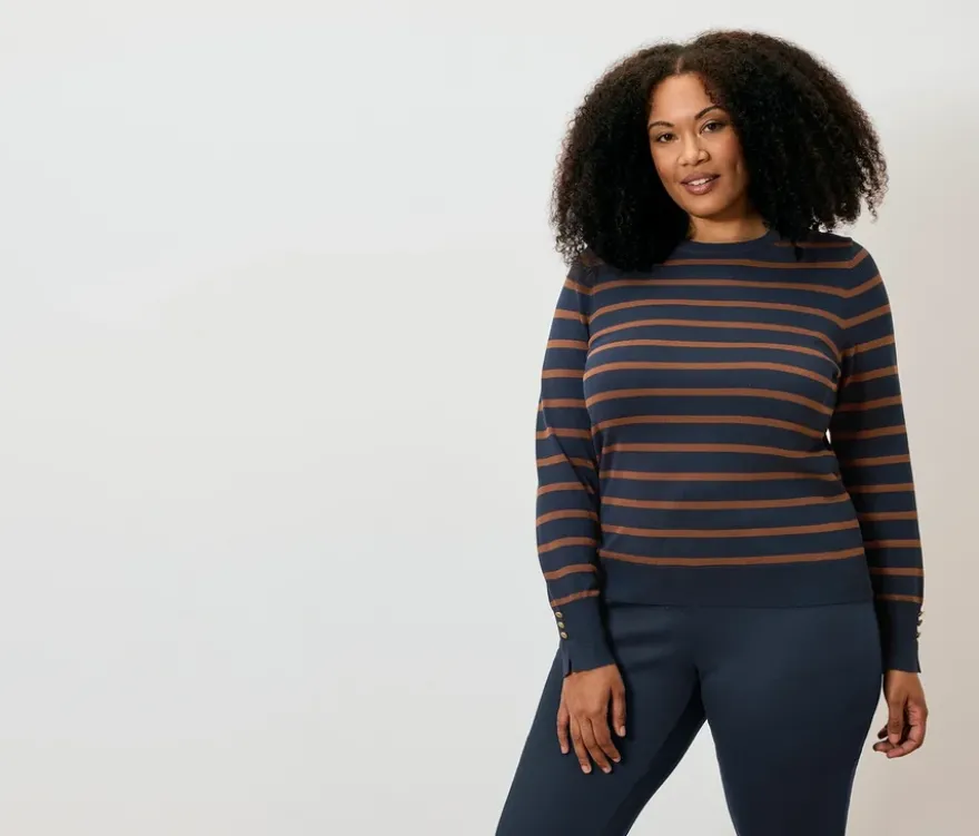 Feinstrickpullover, gestreift