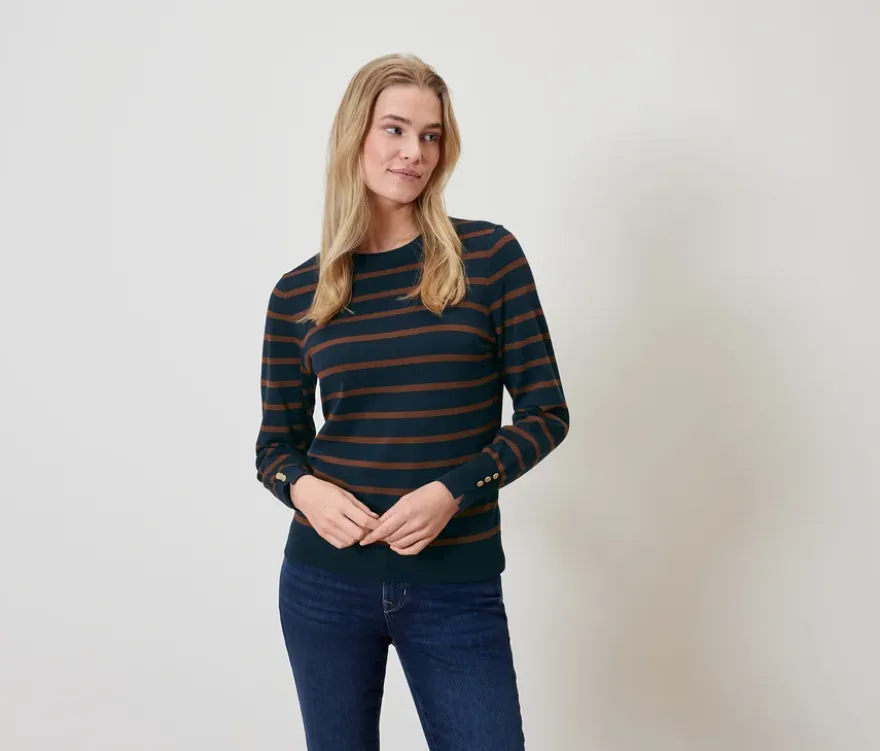 Feinstrickpullover, gestreift